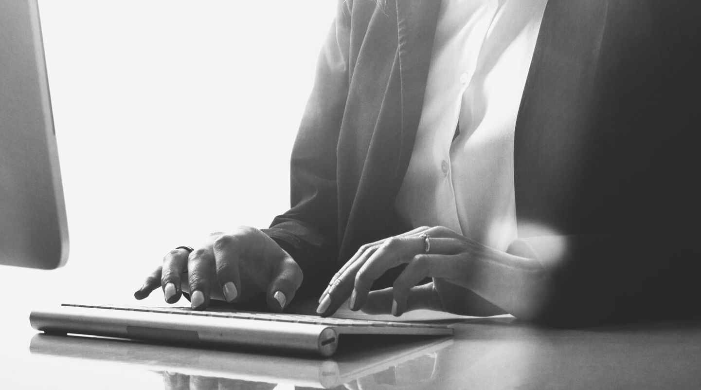 woman working on a computer